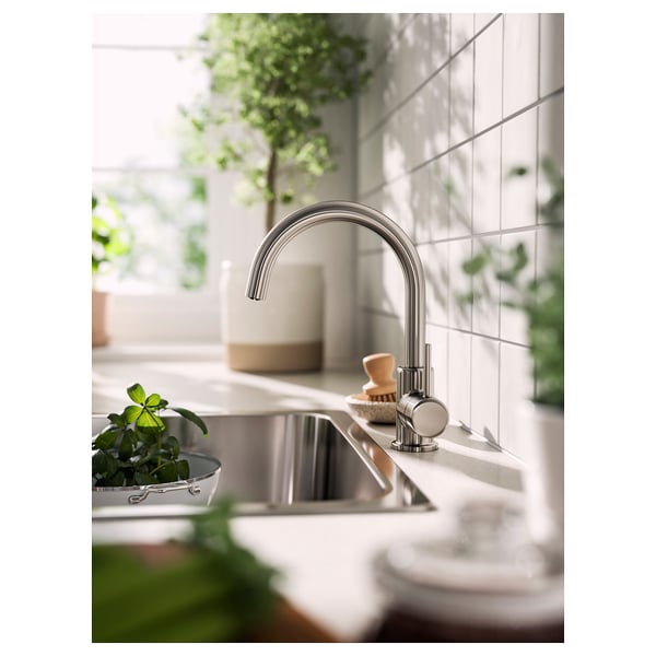 GLYPEN mixer tap, stainless steel effect