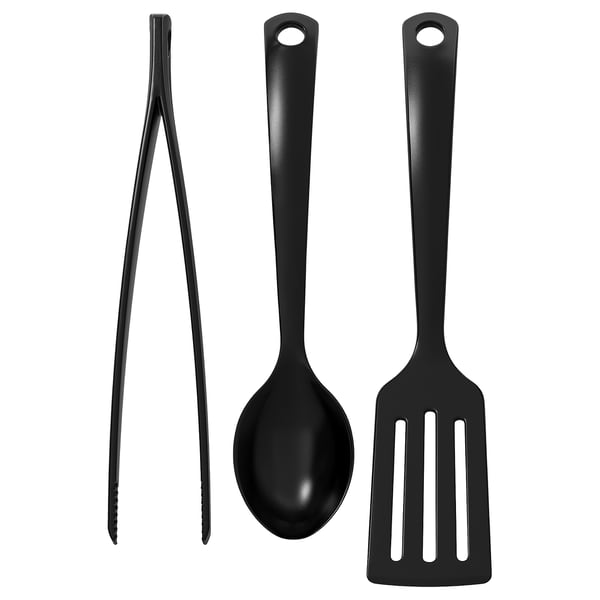 GNARP - GNARP 3-piece kitchen utensil set, black