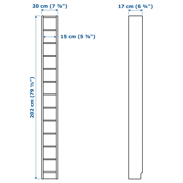 GNEDBY shelving unit, white, 202 cm