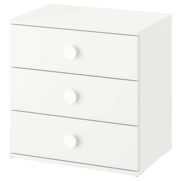 GODISHUS - Chest of 3 drawers, white, 60x40x60 cm