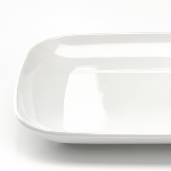 GODMIDDAG plate, white, 18x30 cm