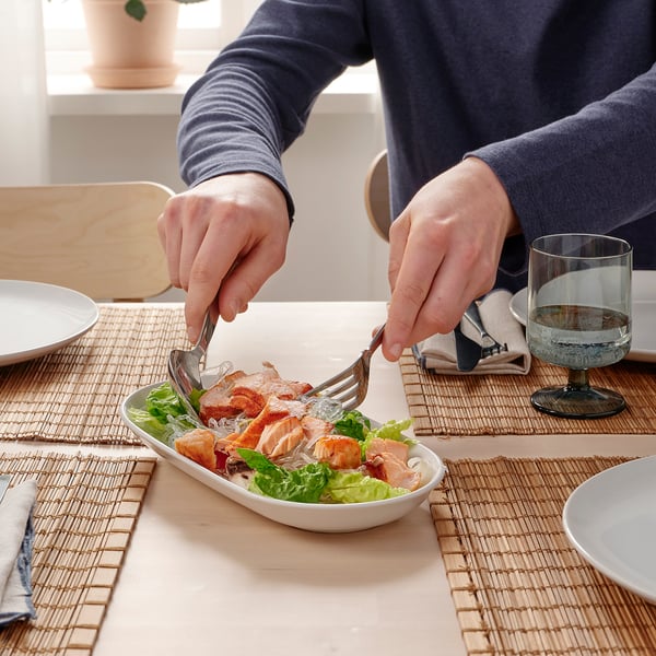 GODMIDDAG - Serving plate, white, 27x14 cm