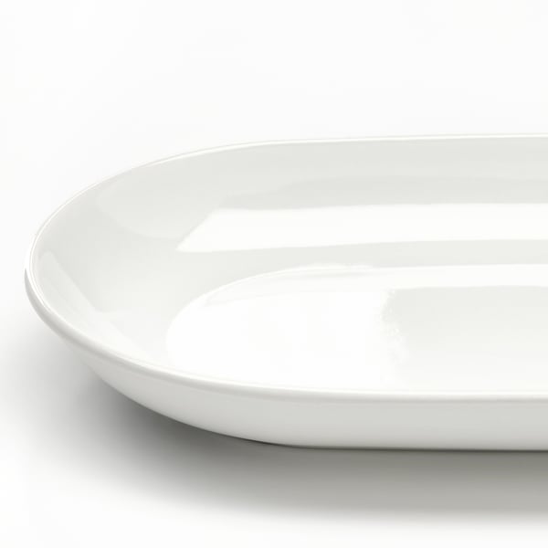 GODMIDDAG - Serving plate, white, 27x14 cm