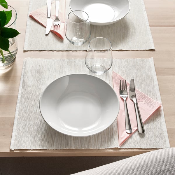 GODMIDDAG deep plate, white, 23 cm