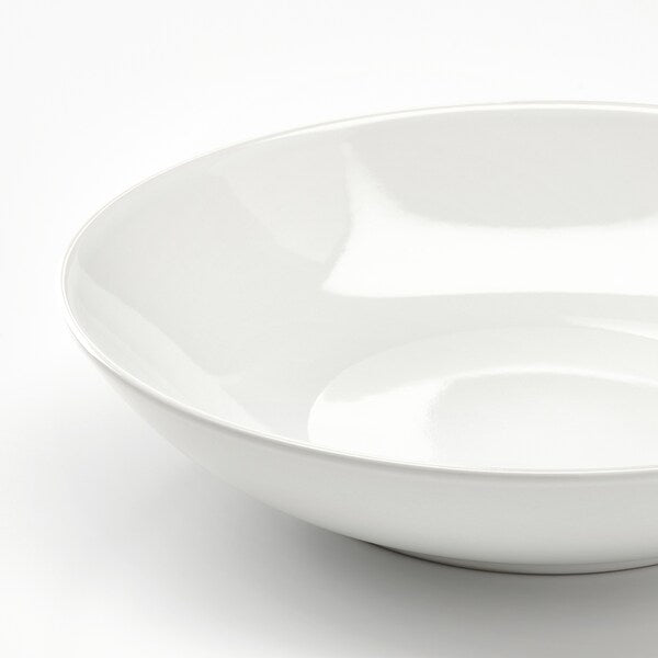 GODMIDDAG - Deep plate, white, 23 cm