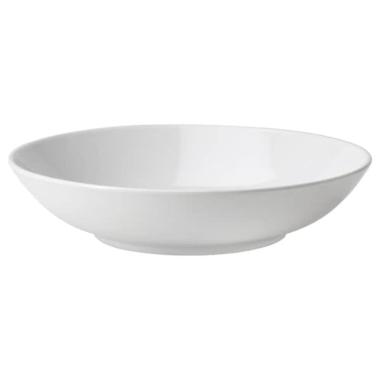 GODMIDDAG - Deep plate, white, 23 cm