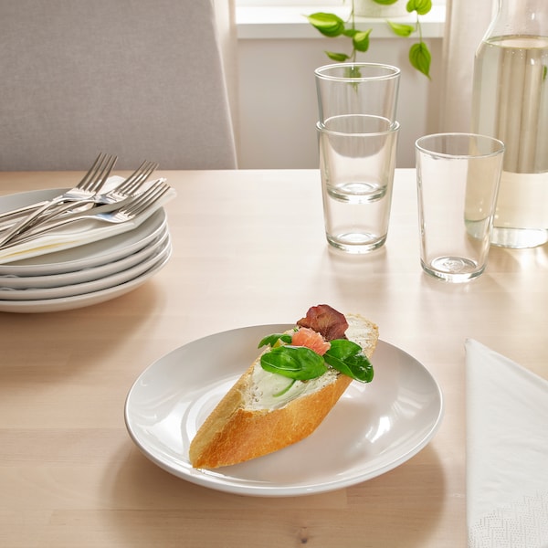 GODMIDDAG - Side plate, white, 20 cm