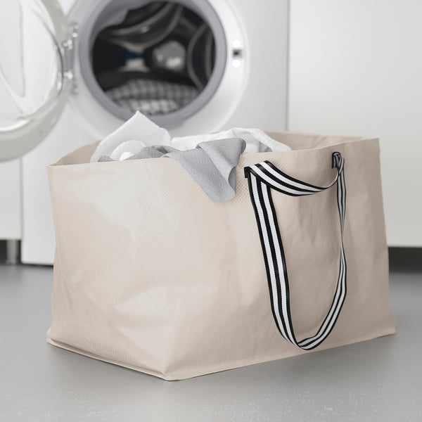 GÖRSNYGG carrier bag, large, light beige, 57x37x39 cm/71 l