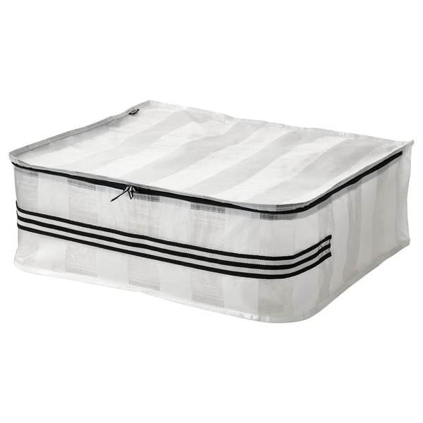 GÖRSNYGG - GÖRSNYGG Storage case, white/transparent, 55x49x19 cm