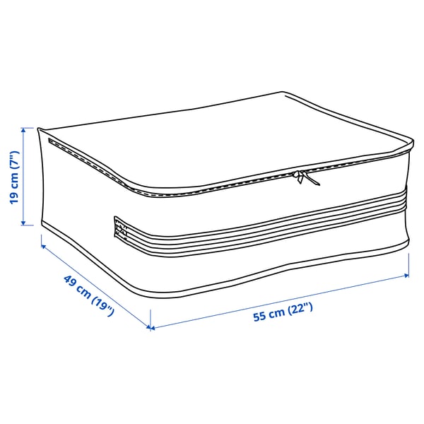 GÖRSNYGG - GÖRSNYGG Storage case, white/transparent, 55x49x19 cm