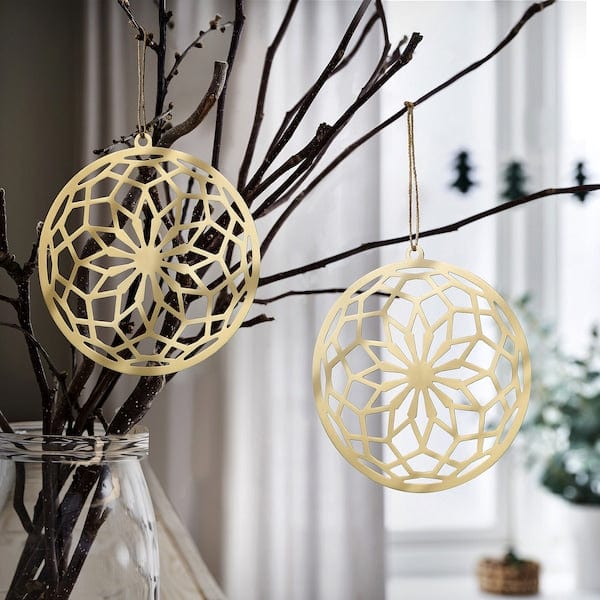 Ikea GOKVÄLLÅ - Set of 2 hanging decorations, gold color