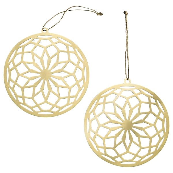 Ikea GOKVÄLLÅ - Set of 2 hanging decorations, gold color