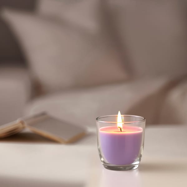 GOLIATTUJA - Scented candle in glass, Lavender bliss/purple, 20 hr