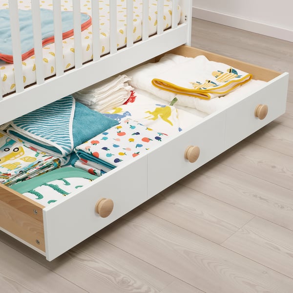 GONATT cot with drawer, white, 60x120 cm