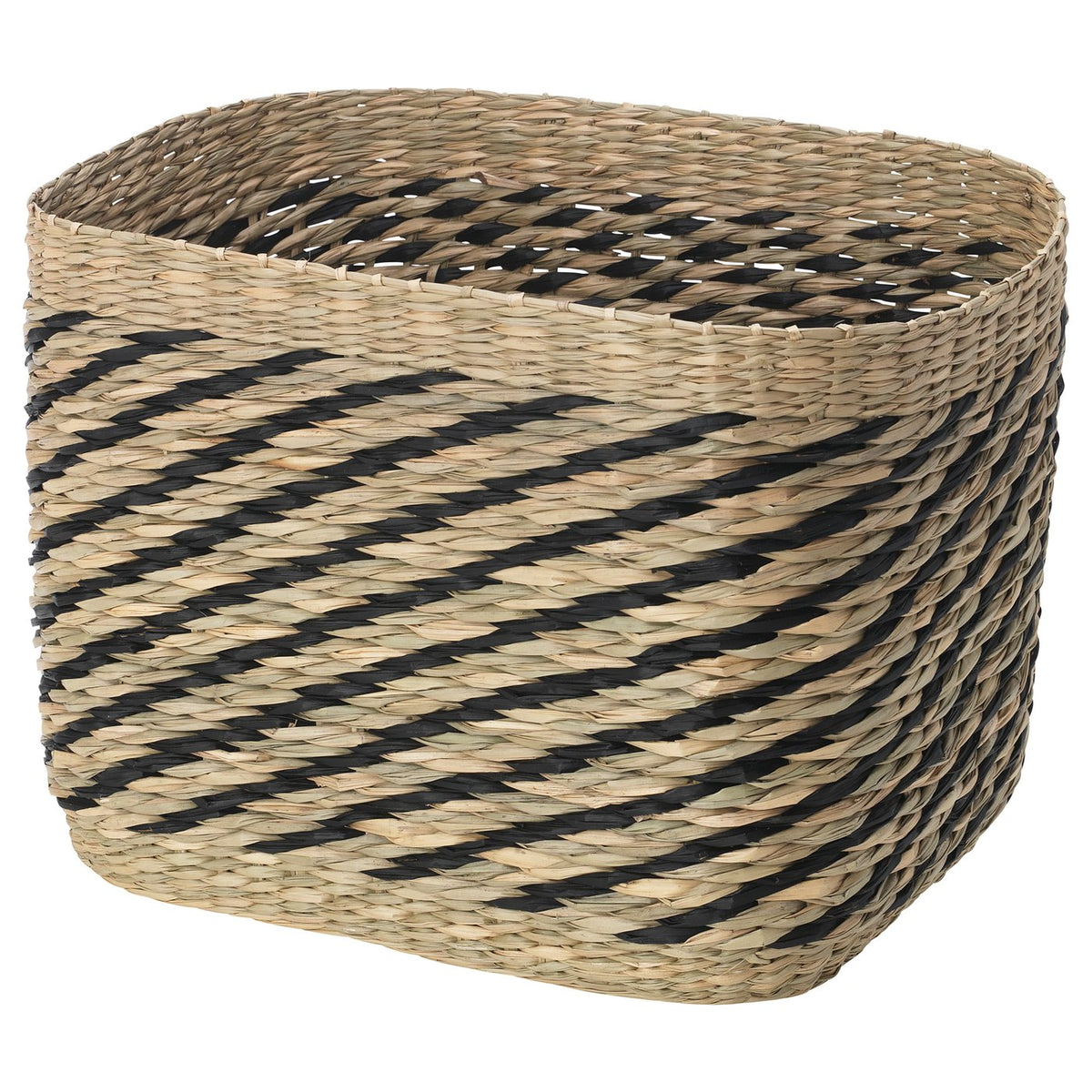GOTTERN basket, seagrass/black, 32x23x23 cm