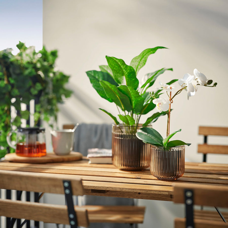 GRADVIS plant pot, in/outdoor/light brown, 9 cm