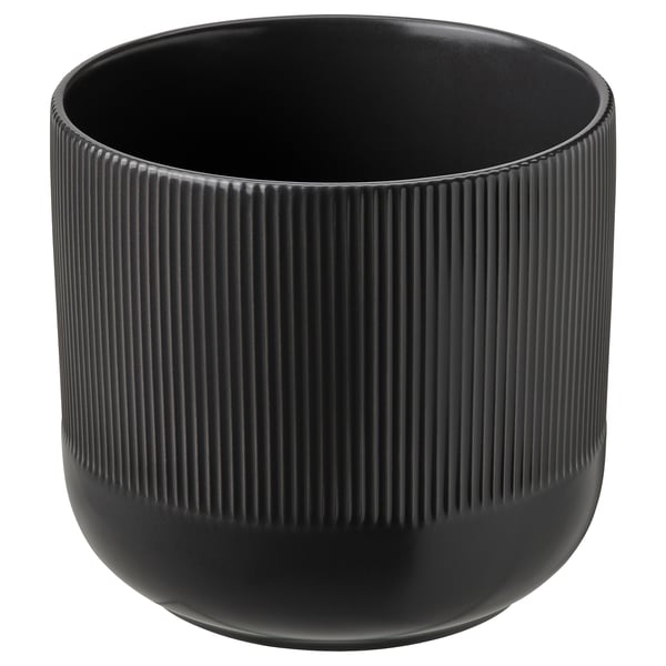 GRADVIS plant pot, in/outdoor black, 15 cm