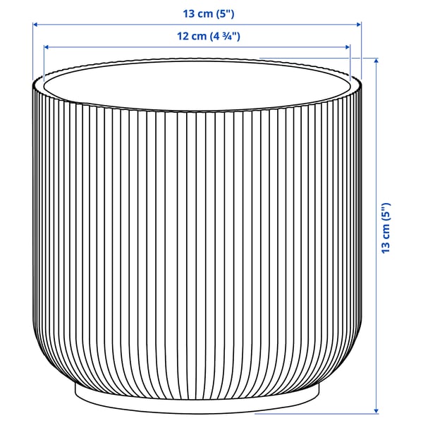 GRADVIS plant pot, in/outdoor black, 12 cm
