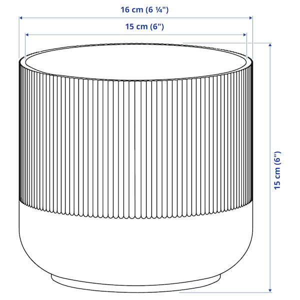 GRADVIS - Plant pot, grey, 15 cm