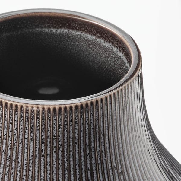 GRADVIS vase, dark grey, 21 cm