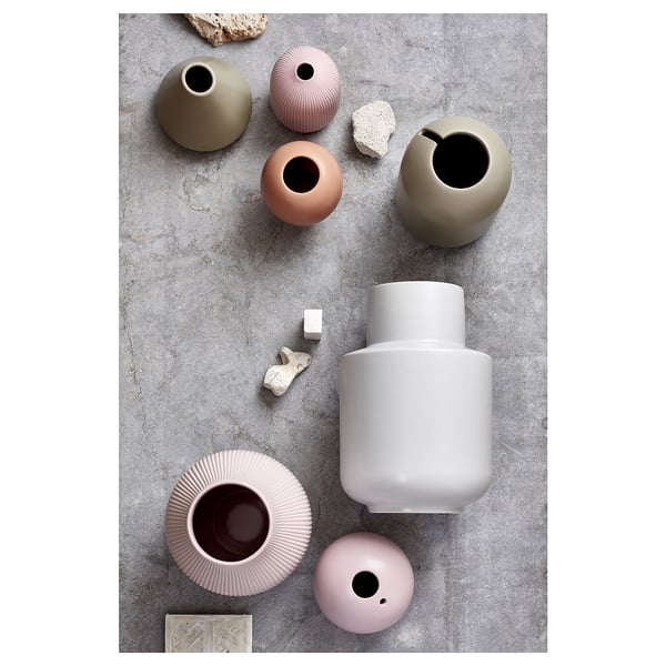 GRADVIS vase, pink, 21 cm
