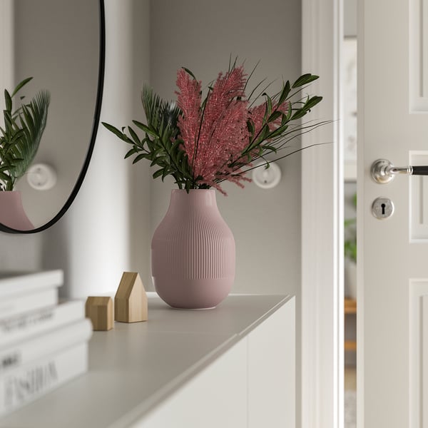GRADVIS vase, pink, 21 cm