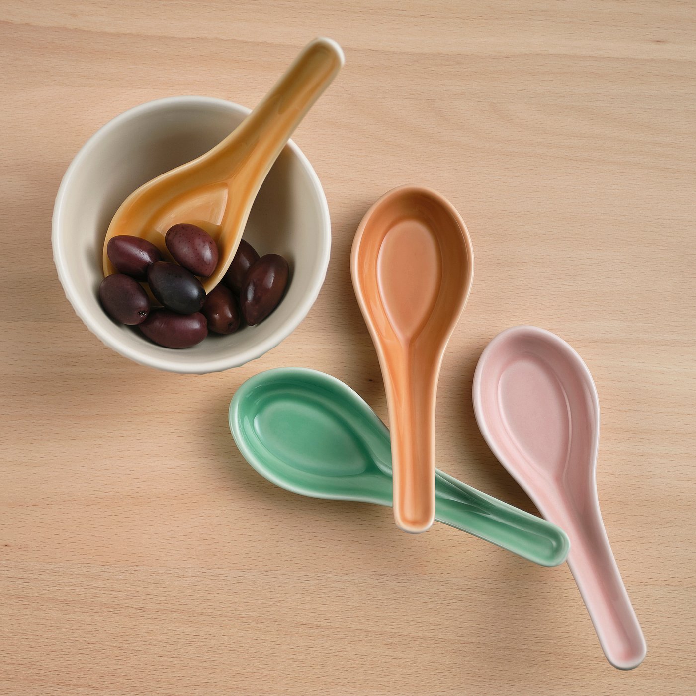 GRÄSAND spoon, mixed colours, 13 cm, 4 pack