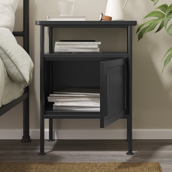 GRÅFJÄLLET bedside table, anthracite, 45x36x59 cm
