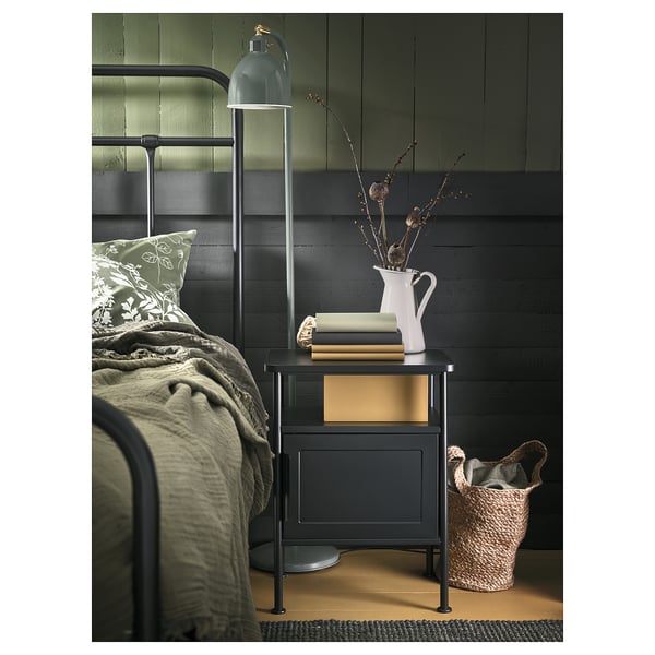 GRÅFJÄLLET bedside table, anthracite, 45x36x59 cm