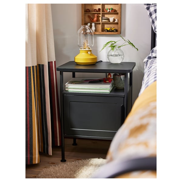 GRÅFJÄLLET bedside table, anthracite, 45x36x59 cm