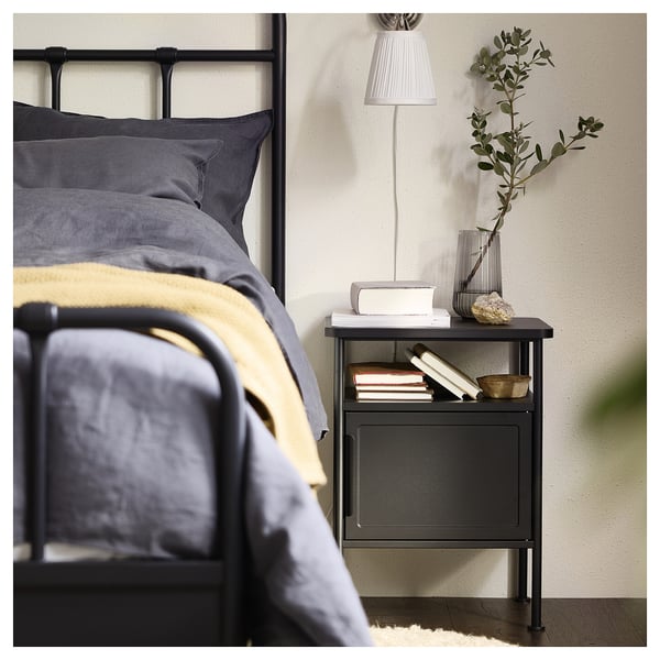 GRÅFJÄLLET bedside table, anthracite, 45x36x59 cm