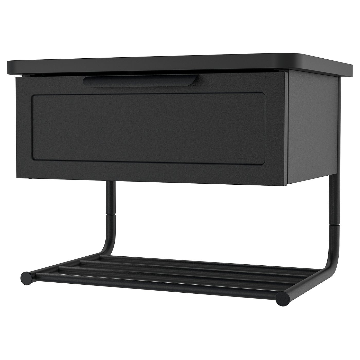 GRÅFJÄLLET wall-mounted bedside table, anthracite, 42x29x31 cm