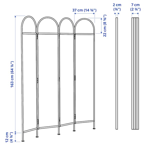GRÅFJÄLLET - Room divider, anthracite, 150x175 cm