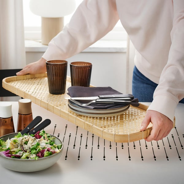 GRÅMÖRT tray, bamboo, 71x27 cm