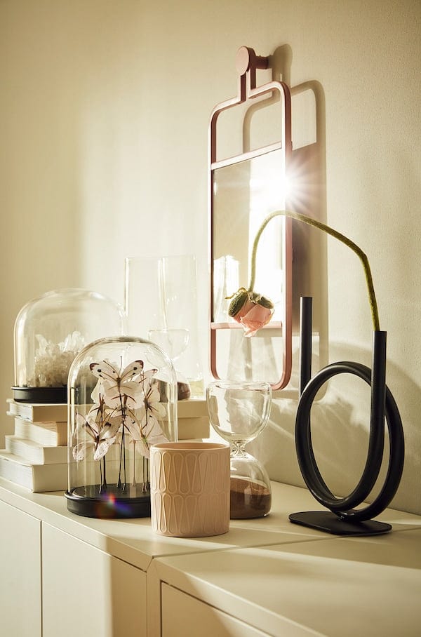 Ikea GRANVÅG - Mirror, wall hanging/pink, 22x48 cm