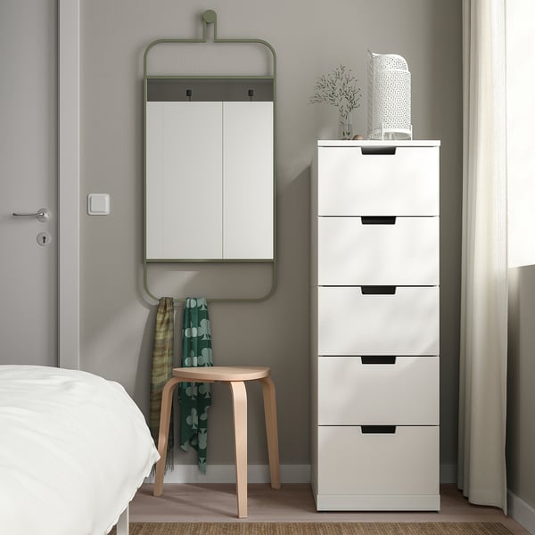 GRANVÅG mirror, wall hanging/green, 50x110 cm