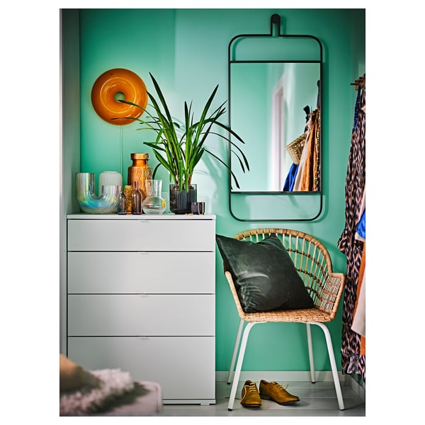 GRANVÅG mirror, wall hanging/green, 50x110 cm