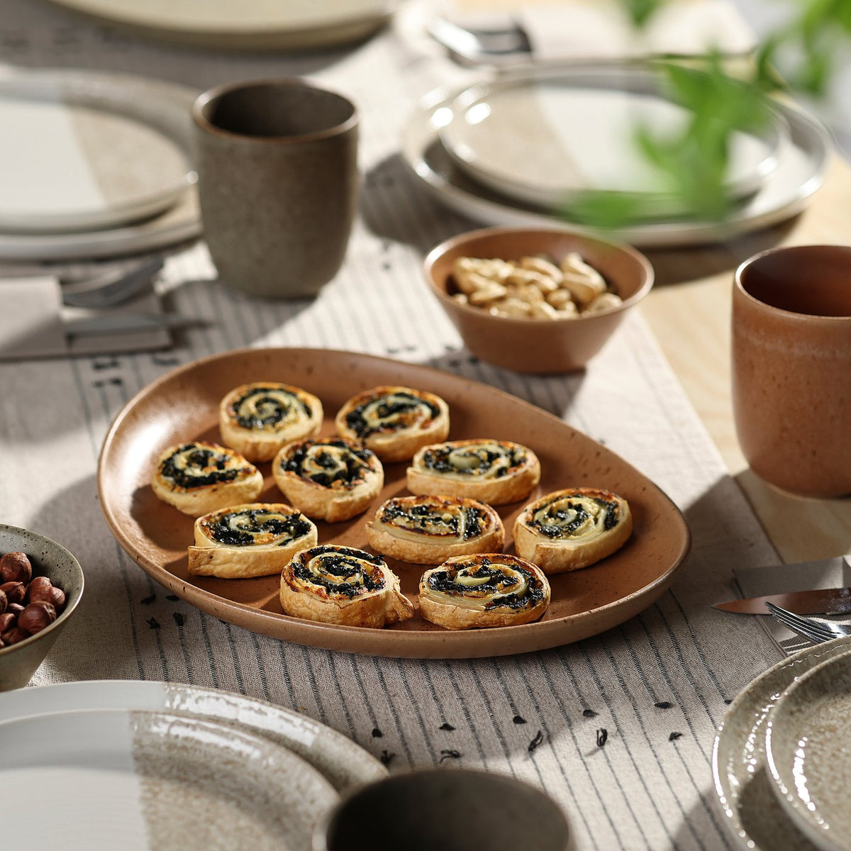 GRÅRÄV serving plate, medium brown, 30 cm