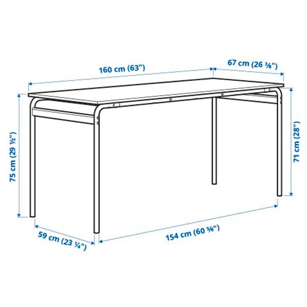 GRÅSALA / LIDÅS - Table and 4 chairs, grey/blue black, 110 cm