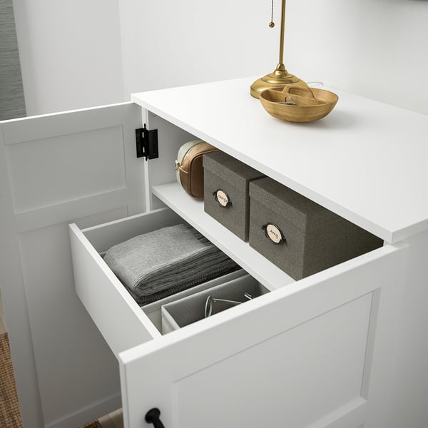 GREÅKER cabinet with drawers, white, 84x101 cm
