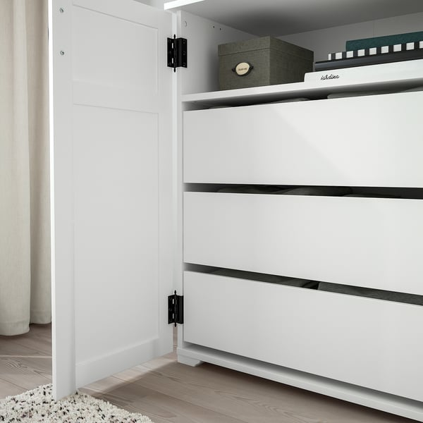 GREÅKER cabinet with drawers, white, 84x101 cm