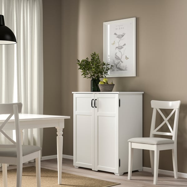 GREÅKER cabinet with drawers, white, 84x101 cm