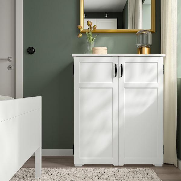 GREÅKER - Cabinet with drawers, white, 84x101 cm