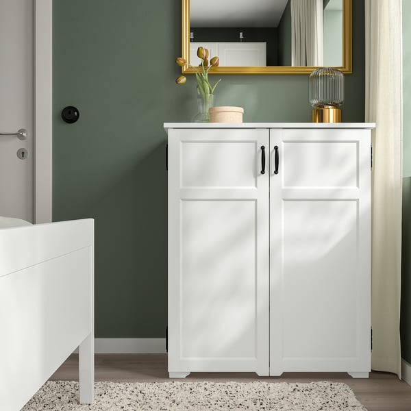 GREÅKER cabinet with drawers, white, 84x101 cm