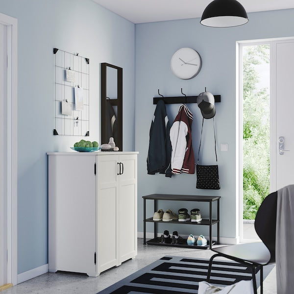 GREÅKER / NIPÅSEN - Hallway furniture, set of 4, white/black