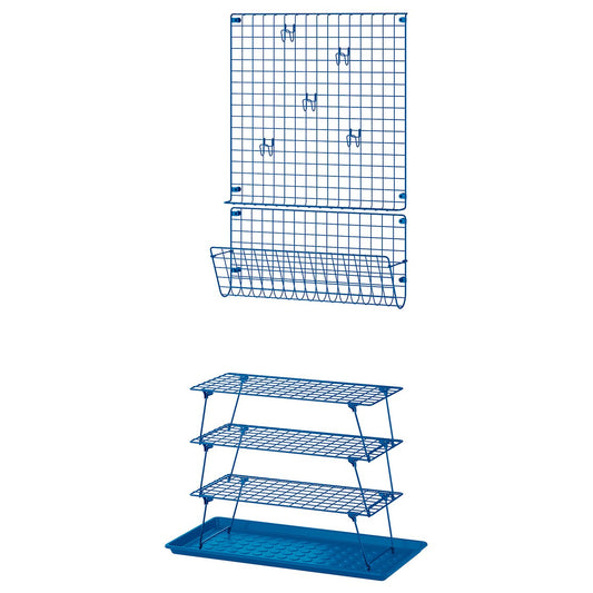 GREJIG / BAGGMUCK hallway furniture, set of 6, blue