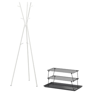 GREJIG / EKRAR hallway furniture, set of 4, white/grey