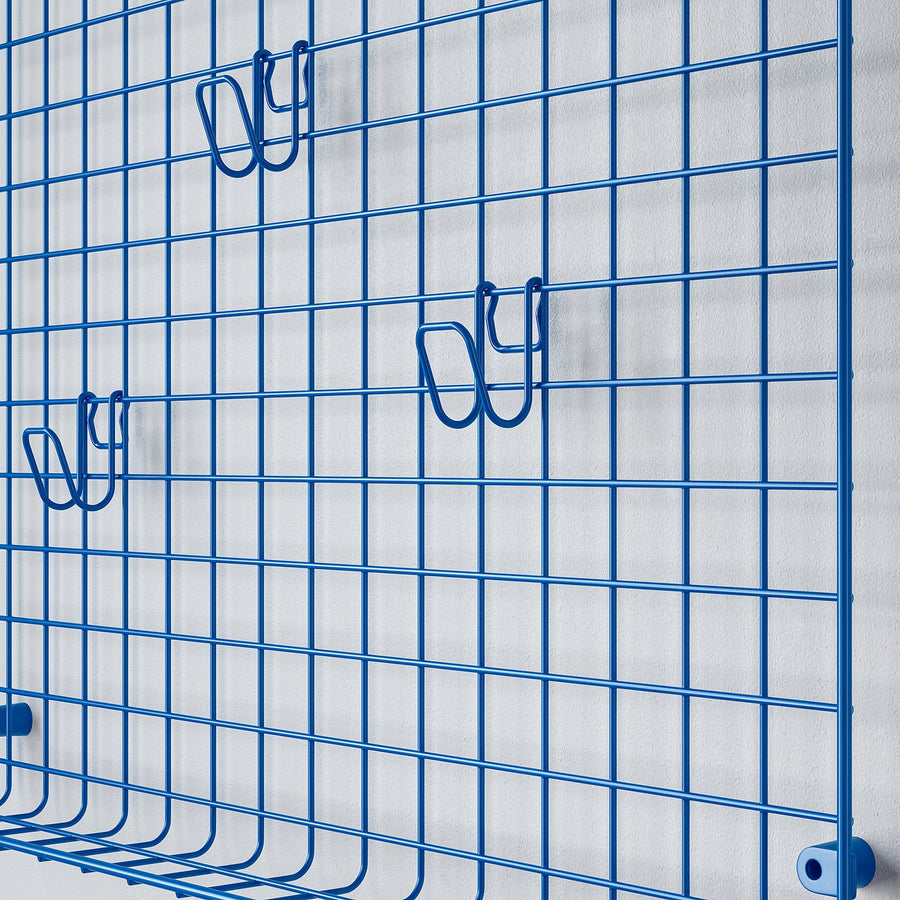 GREJIG wall grid with rail, blue, 58x59 cm