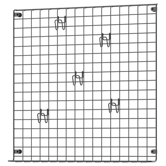 GREJIG wall grid with rail, grey, 58x59 cm