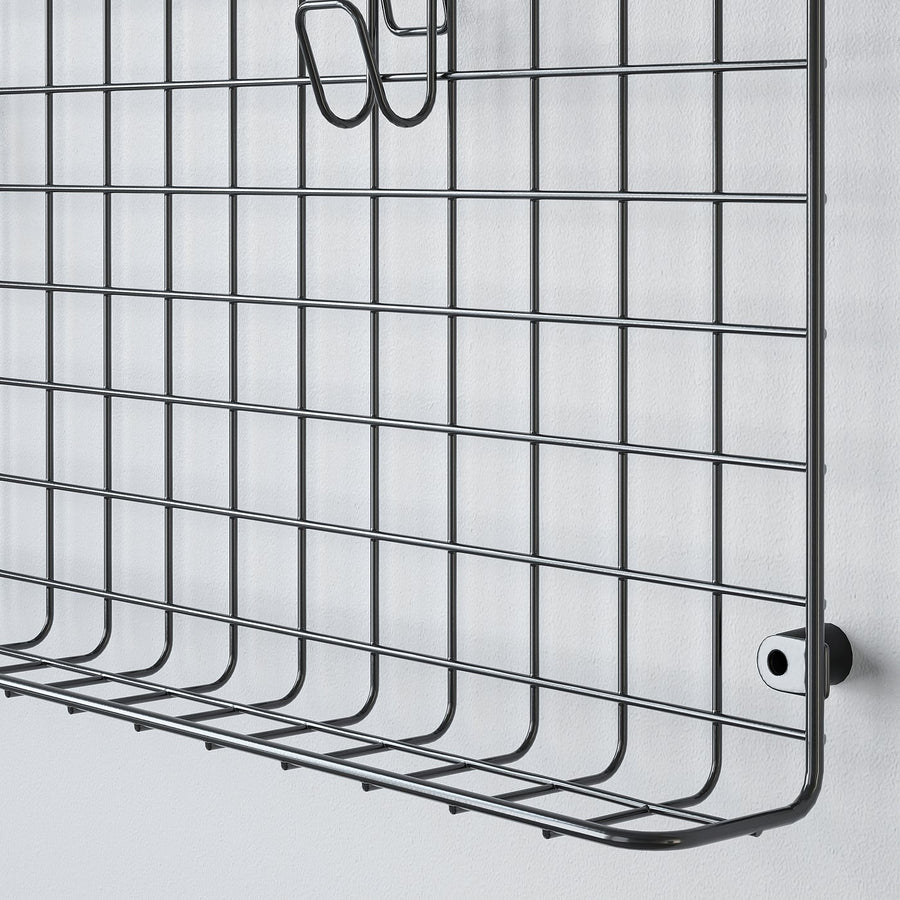 GREJIG wall grid with rail, grey, 58x59 cm